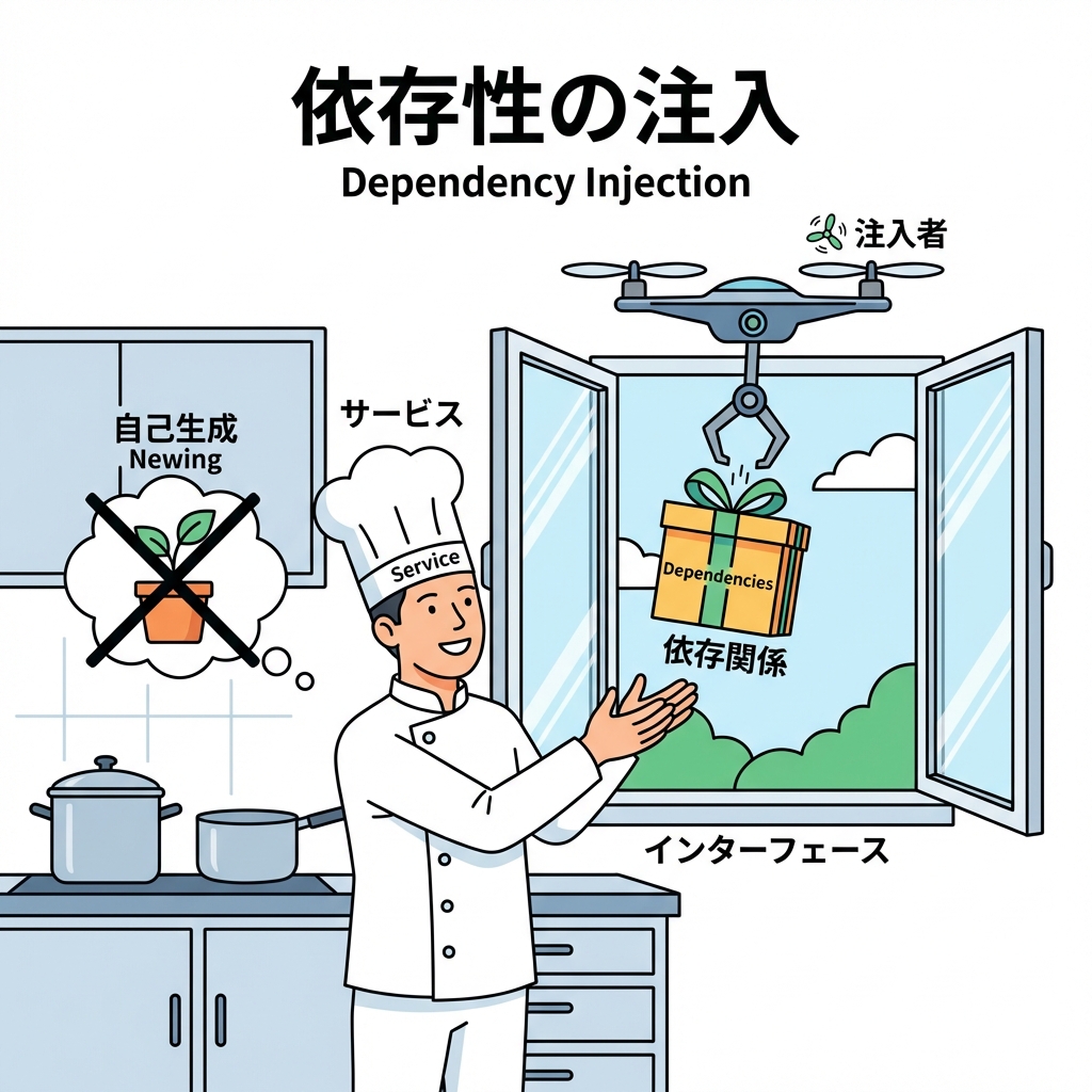 Chef (Service) receiving 'Dependencies' gift box from drone instead of 'Newing'.